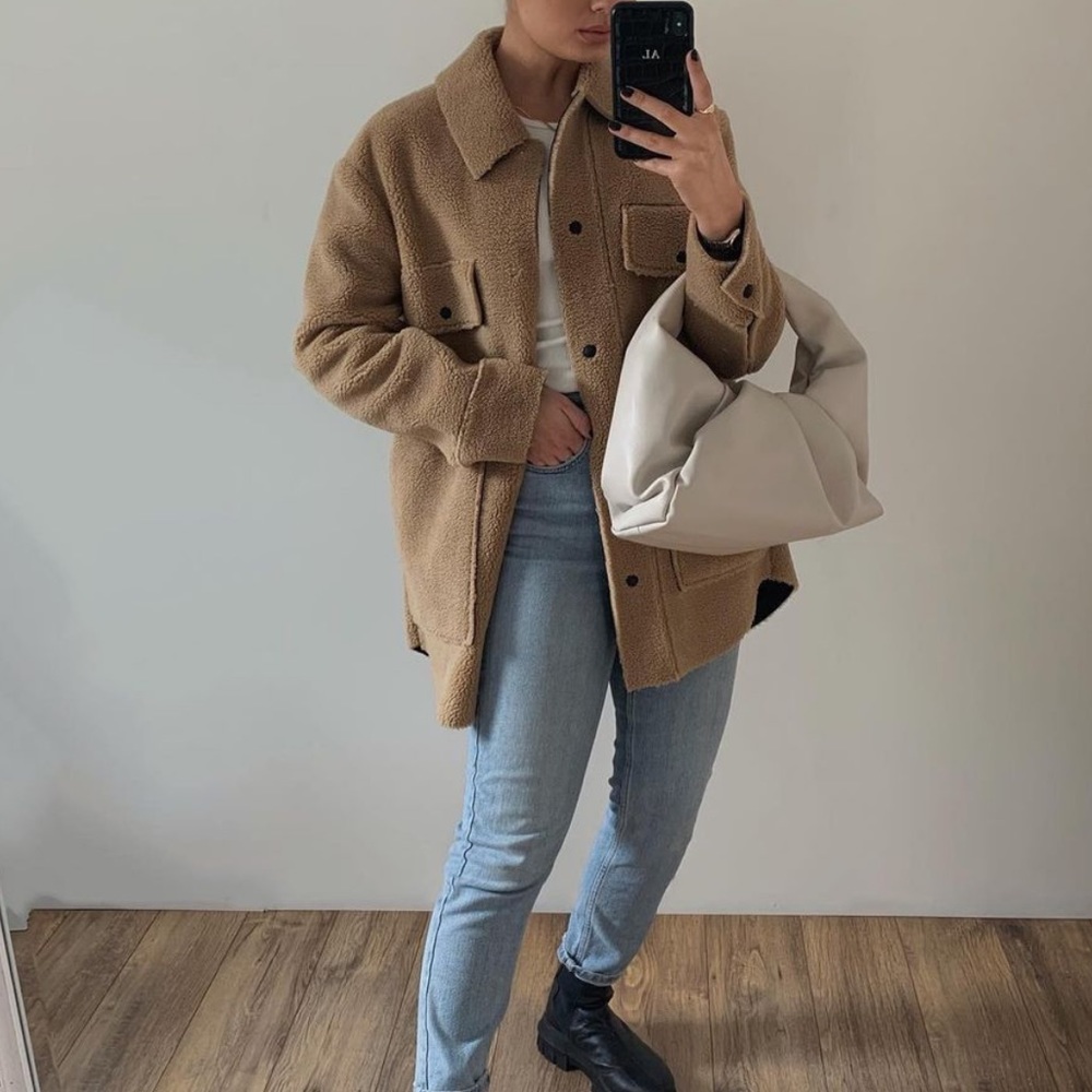 Double faced overshirt shacket fleece - Picture 5 of 16